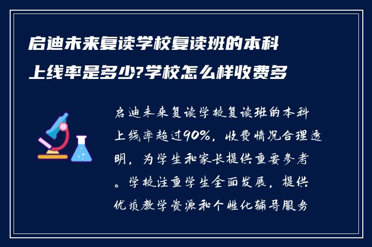 启迪未来复读学校复读班的本科上线率是多少?学校怎么样收费多少!