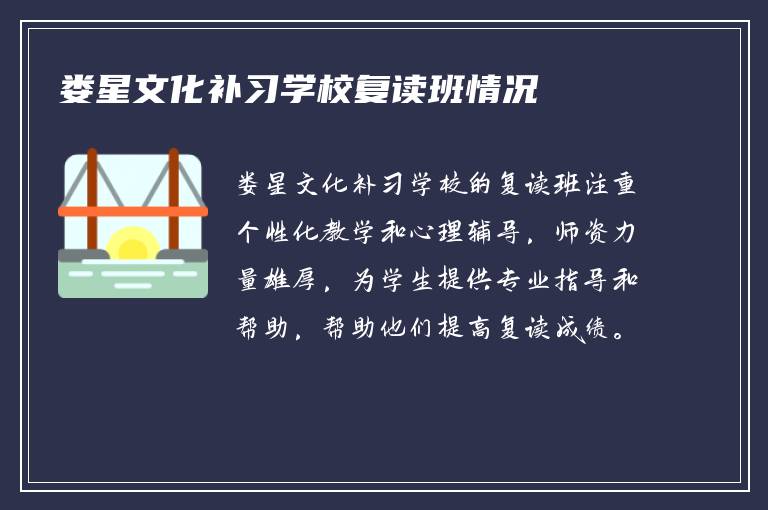 娄星文化补习学校复读班情况