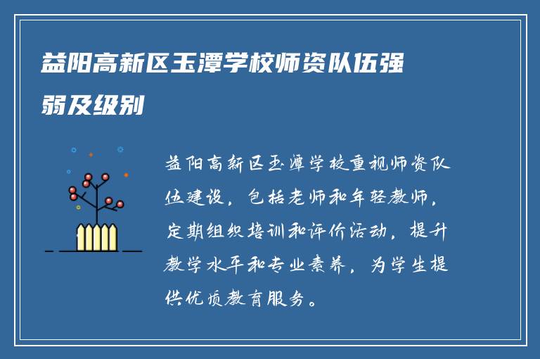 益阳高新区玉潭学校师资队伍强弱及级别