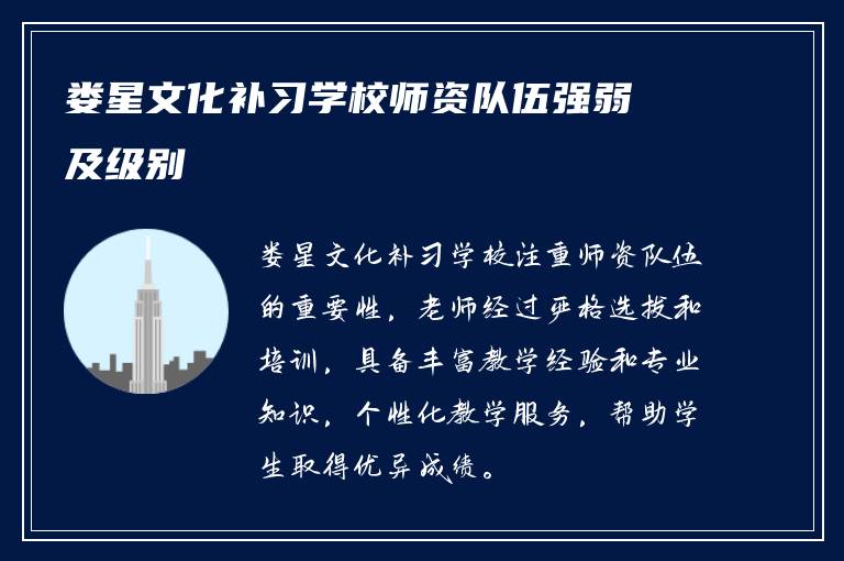 娄星文化补习学校师资队伍强弱及级别