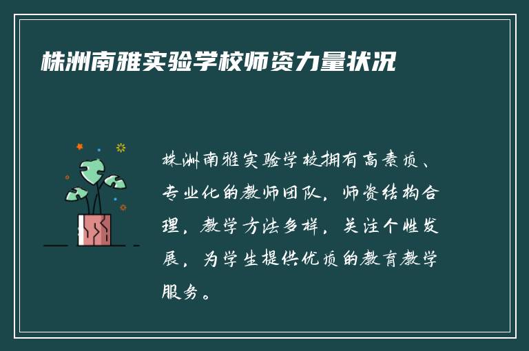 株洲南雅实验学校师资力量状况