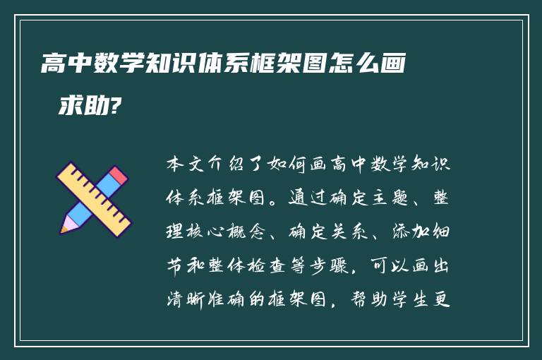 高中数学知识体系框架图怎么画 求助?