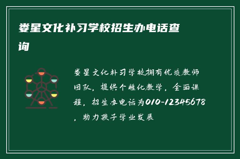 娄星文化补习学校招生办电话查询