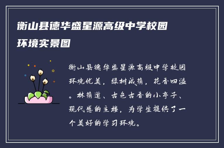 衡山县德华盛星源高级中学校园环境实景图