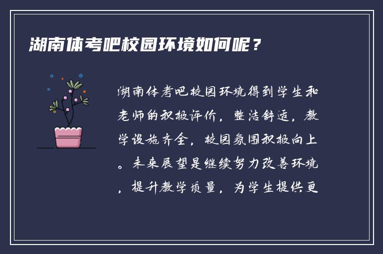 湖南体考吧校园环境如何呢？