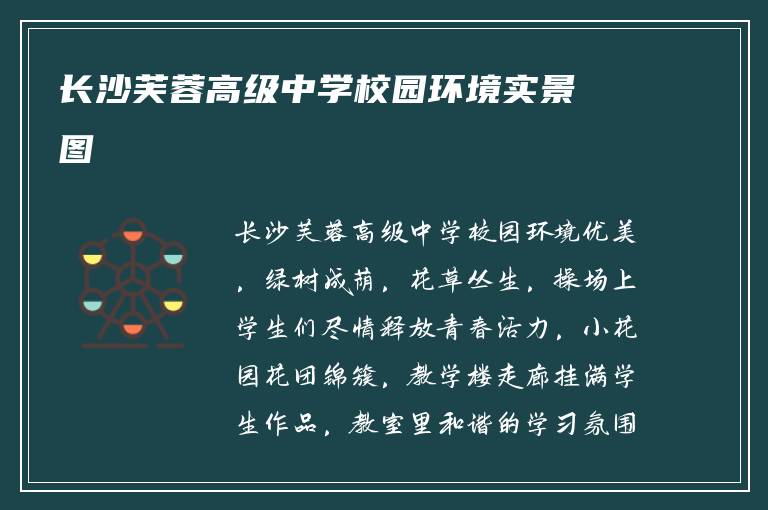 长沙芙蓉高级中学校园环境实景图