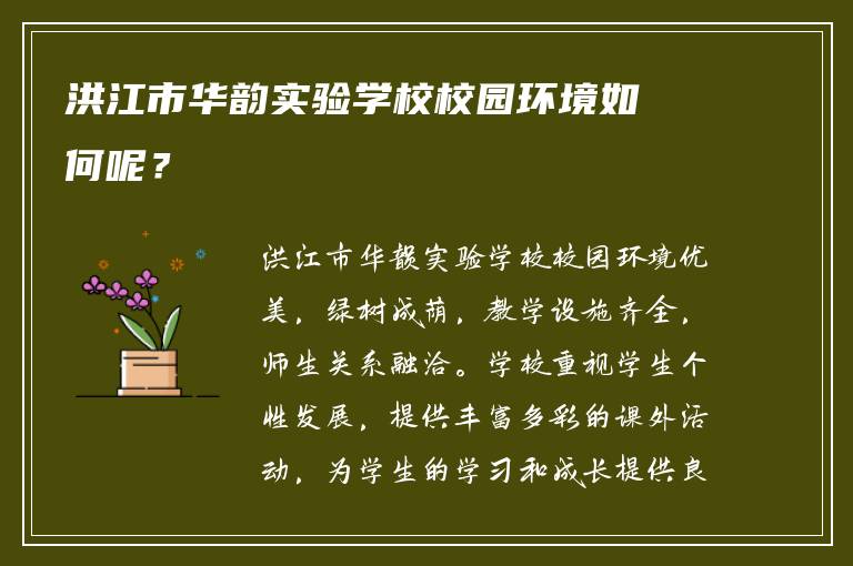 洪江市华韵实验学校校园环境如何呢?